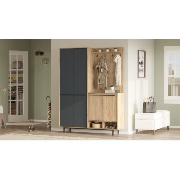 Oasis hallmöbel - Ek/antracit Oasis hallmöbel - Ek/antracit