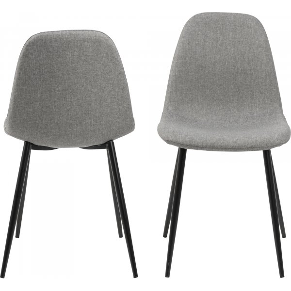 Chaise de salle à manger Wilma - Gris clair/noir Chaise de salle à manger Wilma - Gris clair/noir