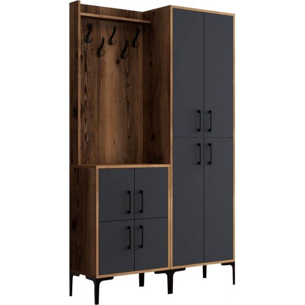 Meuble d'entrée berlinois ba - Noyer/anthracite Meuble d'entrée berlinois ba - Noyer/anthracite