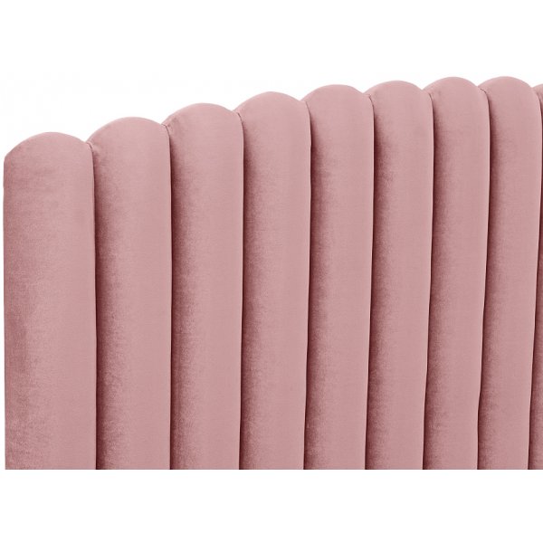 Tte de lit Bornholm (Velours rose) - Toutes largeurs + Pieds de meubles