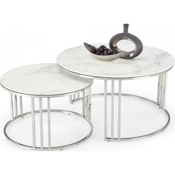 Table basse Verado Ø60/80 cm - Marbre blanc Table basse Verado Ø60/80 cm - Marbre blanc