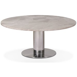 Next 105 ronde salontafel - Geborsteld staal / marmer (Beige)