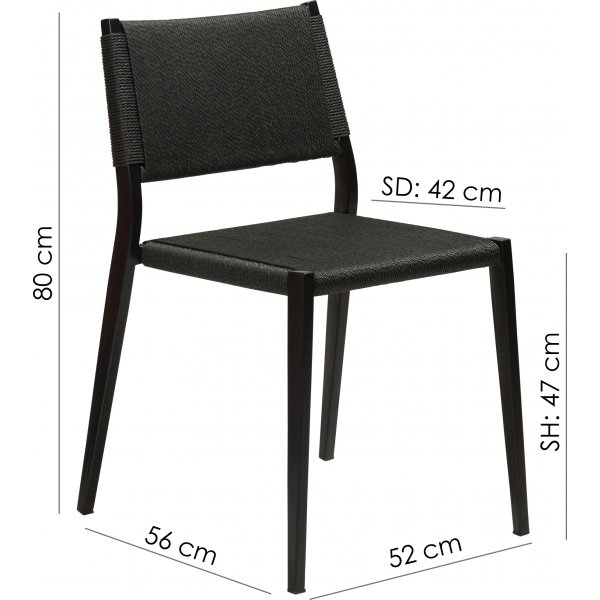 Chaise de salle à manger Loop - Noir Chaise de salle à manger Loop - Noir