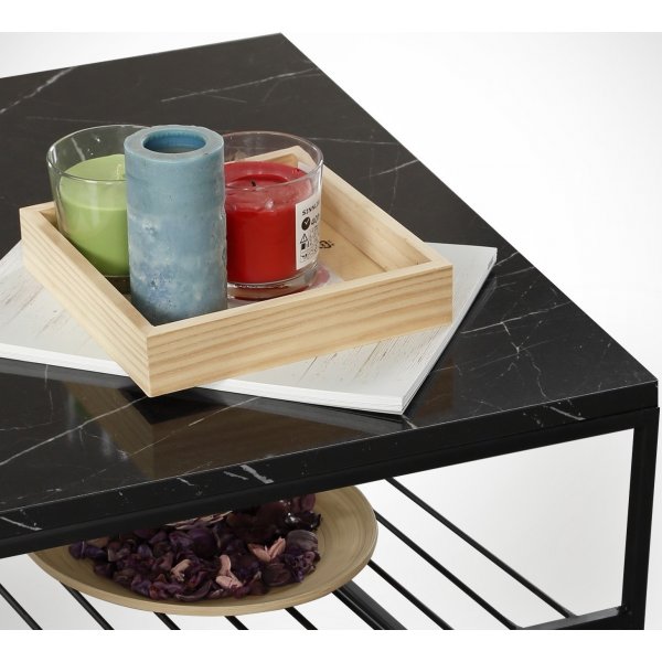 Table basse Etna Noir/blanc - 95 x 55 cm