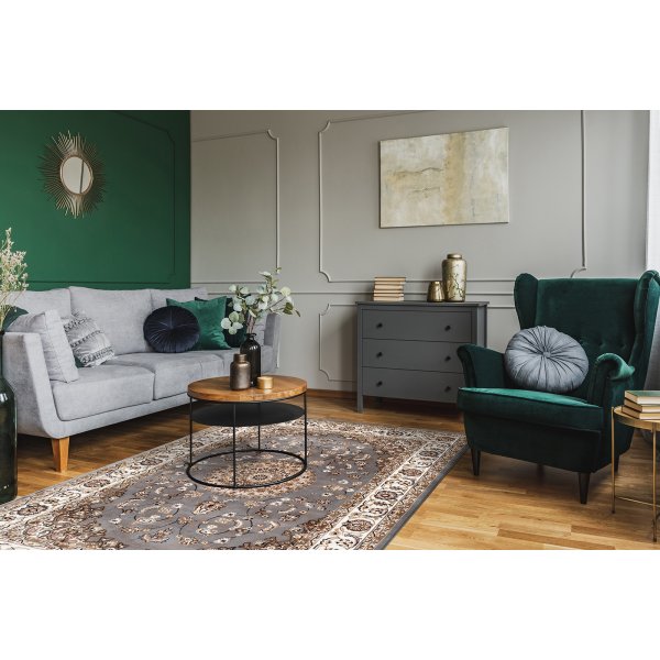 Tapis Dubai Mdaillon Wilton Gris