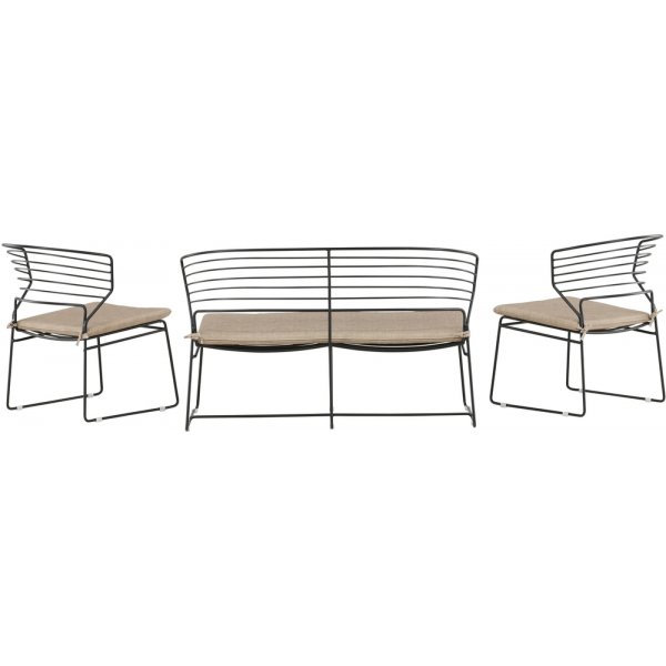 Groupe de canapés Milano - Noir/Beige sable Groupe de canapés Milano - Noir/Beige sable
