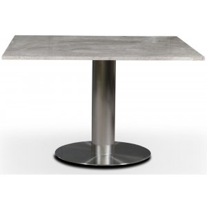 Table  manger SOHO 120x120 cm - Aluminium bross / Marbre gris-beige