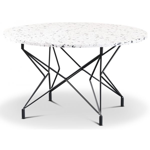 Terrazzo runt soffbord  80 cm - Cosmos Terrazzo & underrede Star svart metall
