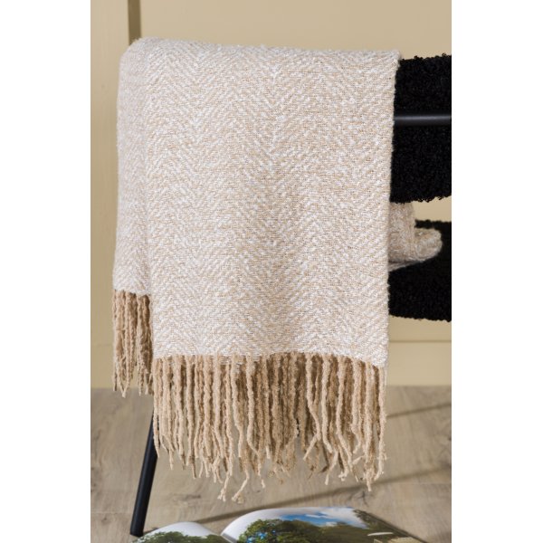 Ljung pläd 130x170 cm - Beige/vit Ljung pläd 130x170 cm - Beige/vit
