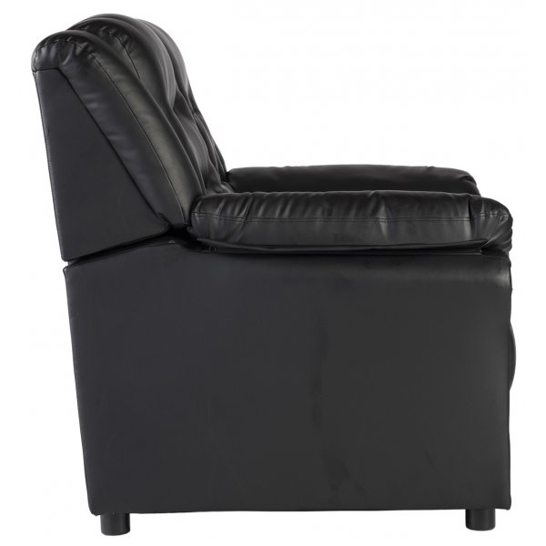 Vera 2-sits soffa i svart PU + Möbelvård Läderskydd Vera 2-sits soffa i svart PU + Möbelvård Läderskydd