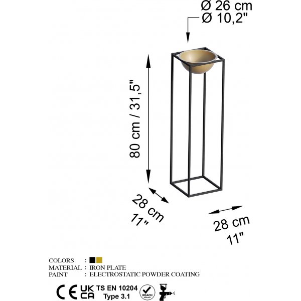 Pot Plato 20 - Noir/or Pot Plato 20 - Noir/or