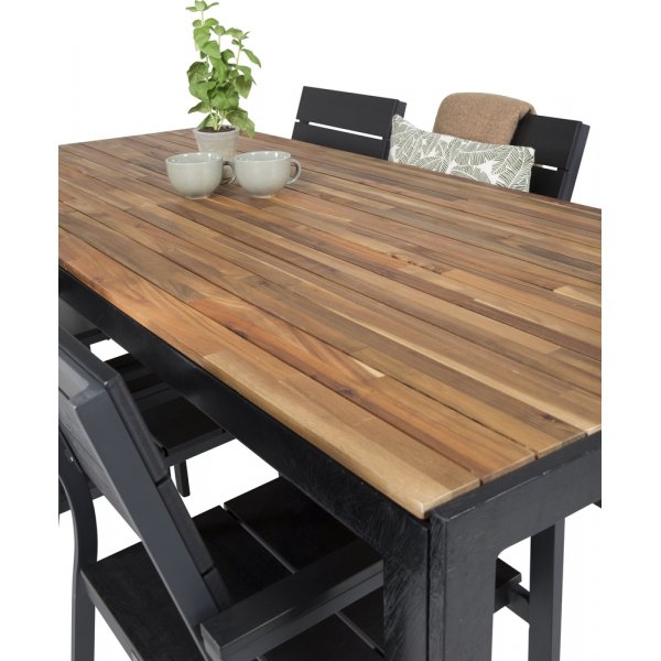 Bois utematgrupp med 6 st Levels stolar - Svart/Natur