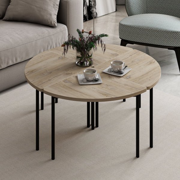 Table basse Emma Ø90 cm - Noyer Table basse Emma Ø90 cm - Noyer