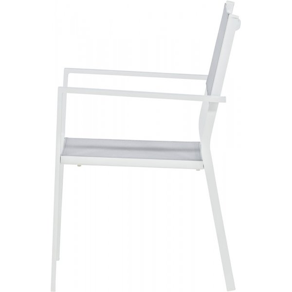 Chaise de terrasse empilable blanche/grise - Copacabana