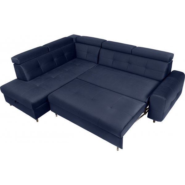 Canapé-lit d\\\'angle Matras avec extrémité ouverte à gauche - Bleu Canapé-lit d\\\'angle Matras avec extrémité ouverte à gauche - Bleu