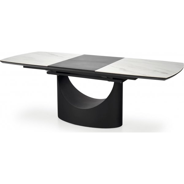 Table à manger Osman 160-220 x 90 cm - Marbre blanc/noir Table à manger Osman 160-220 x 90 cm - Marbre blanc/noir