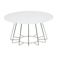 Casia soffbord Ø80 cm - Vit/krom Casia soffbord Ø80 cm - Vit/krom