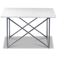 Terrazzo soffbord 75x75cm - Bianco Terrazzo & underrede cross krom Terrazzo soffbord 75x75cm - Bianco Terrazzo & underrede cross krom