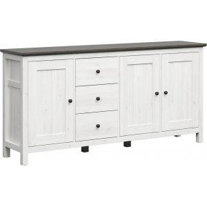 Hesen dressoir 199 cm - Wit/zwart