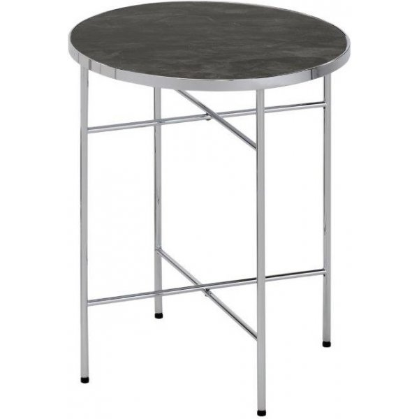 Lampbord Timor 42,5 cm - Krom / Svart marmor glas
