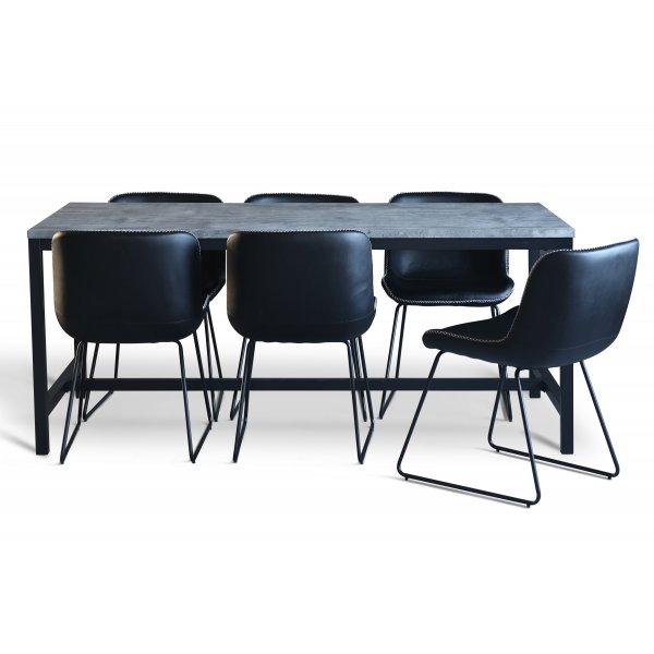 Texas matbord betong mnster 180 x 90 cm