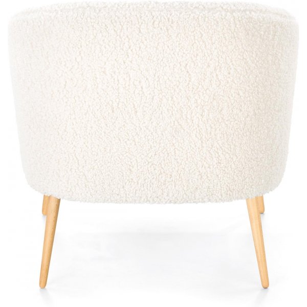 Fauteuil Bandera - Blanc crème/bois Fauteuil Bandera - Blanc crème/bois