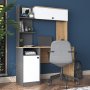 Hanna skrivbord 7, 117 x 46 cm - Antracit/valnt/vit