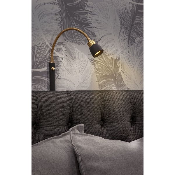 Eketorp bedlampje - Zwart/mat messing