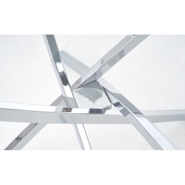 Trend runt glasbord Ø100 cm med kromat underrede + Textilrengöring för möbler Trend runt glasbord Ø100 cm med kromat underrede + Textilrengöring för möbler