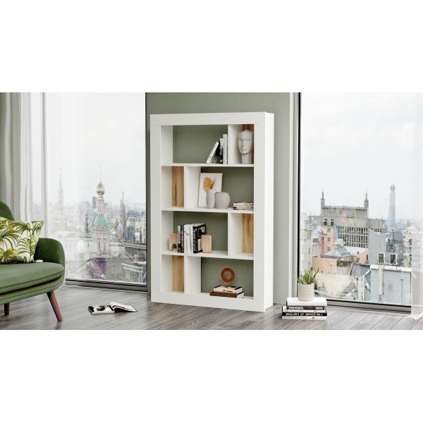 Luvio bokhylla 22 - Ek/vit