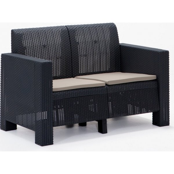 Groupe de salon Aksu avec canapé 2 places - Anthracite Groupe de salon Aksu avec canapé 2 places - Anthracite