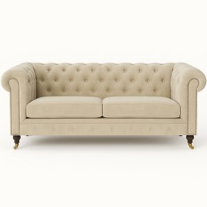 Soffa Chesterfield Cambridge Deluxe 225 cm - Ljus gråbeige sammet Soffa Chesterfield Cambridge Deluxe 225 cm - Ljus gråbeige sammet