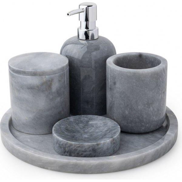 Badrumsset i grå marmor från Verona med 7 delar Badrumsset i grå marmor från Verona med 7 delar