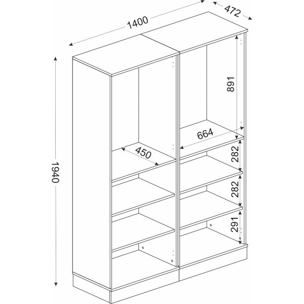 Ravenna 4 garderob - Vit/guld Ravenna 4 garderob - Vit/guld