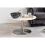Corby soffbord 80 cm - Vit/nickel