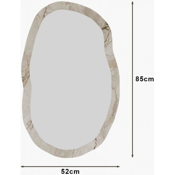 Miroir mural lche - Marbre blanc