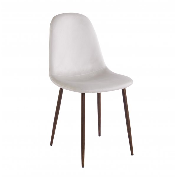 Dana matbord 105 cm i valnt med 4st Alfred matstol i beige sammet och valnt ben