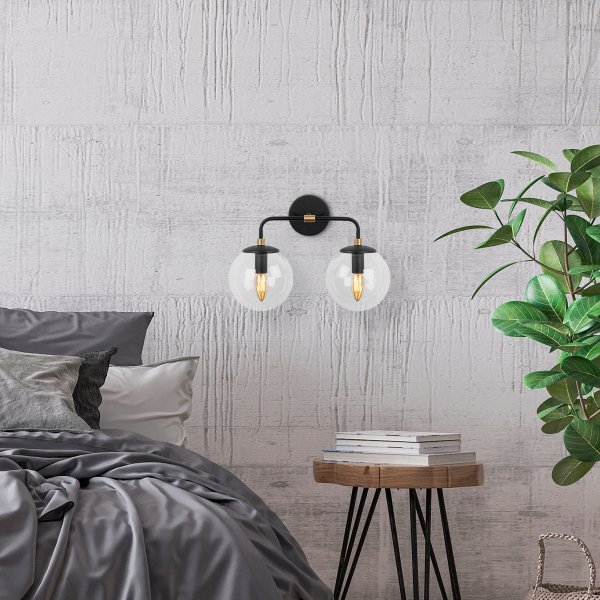 Hoorn wandlamp 12213 - Zwart