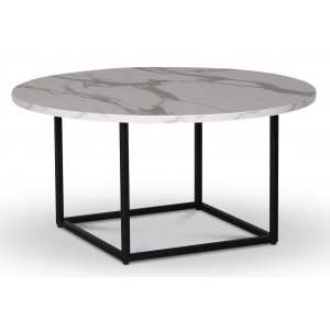 Table basse ronde Sintorp 90 cm - Marbre blanc (Stratifi exclusif) + Pieds de meubles