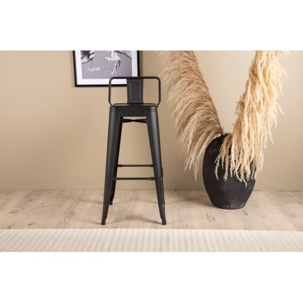 Tabouret de bar plat Tempe - Noir