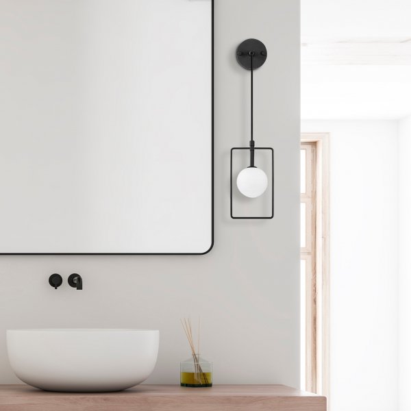 Geometry wandlamp 11110 - Zwart/wit