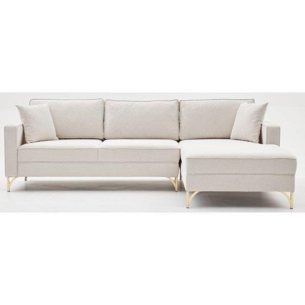 Canapé divan Berlin - Blanc crème/or Canapé divan Berlin - Blanc crème/or