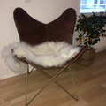 Kundbild Fladdermusfåtölj Trendens - Brunt skinn / Mässing