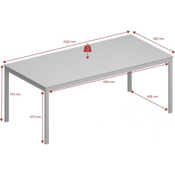 Table à manger Soma 200 x 98 cm - Noir/espresso Table à manger Soma 200 x 98 cm - Noir/espresso