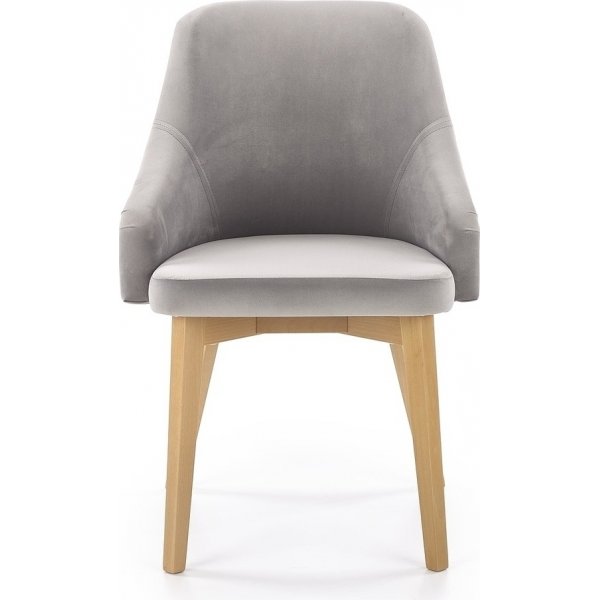 Chaise de salle  manger Catrin - Gris (Velours) / Bois