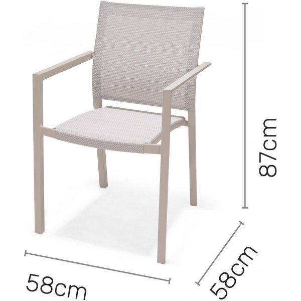 Urbanite matgrupp med matbord 160 cm och 4 st stapelbara matstolar - Beige Urbanite matgrupp med matbord 160 cm och 4 st stapelbara matstolar - Beige
