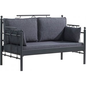 Hampus 2-sits utesoffa - Svart/antracit + Möbelvårdskit för textilier Hampus 2-sits utesoffa - Svart/antracit + Möbelvårdskit för textilier