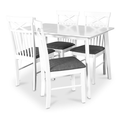 Sarek matgrupp - Bord inklusive 4 st Sofiero stolar - Vit