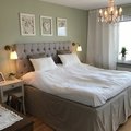 Kundbild Sam sänggavel (vägghängd) 180x70 cm - Beige (Tyg): Grymt snygg sänggavel. Finare i...