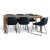 Groupe de restauration en granit; Table 180x90 cm Chne avec 6 chaises de salle  manger Texas PU noir